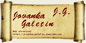 Jovanka Galetin vizit kartica